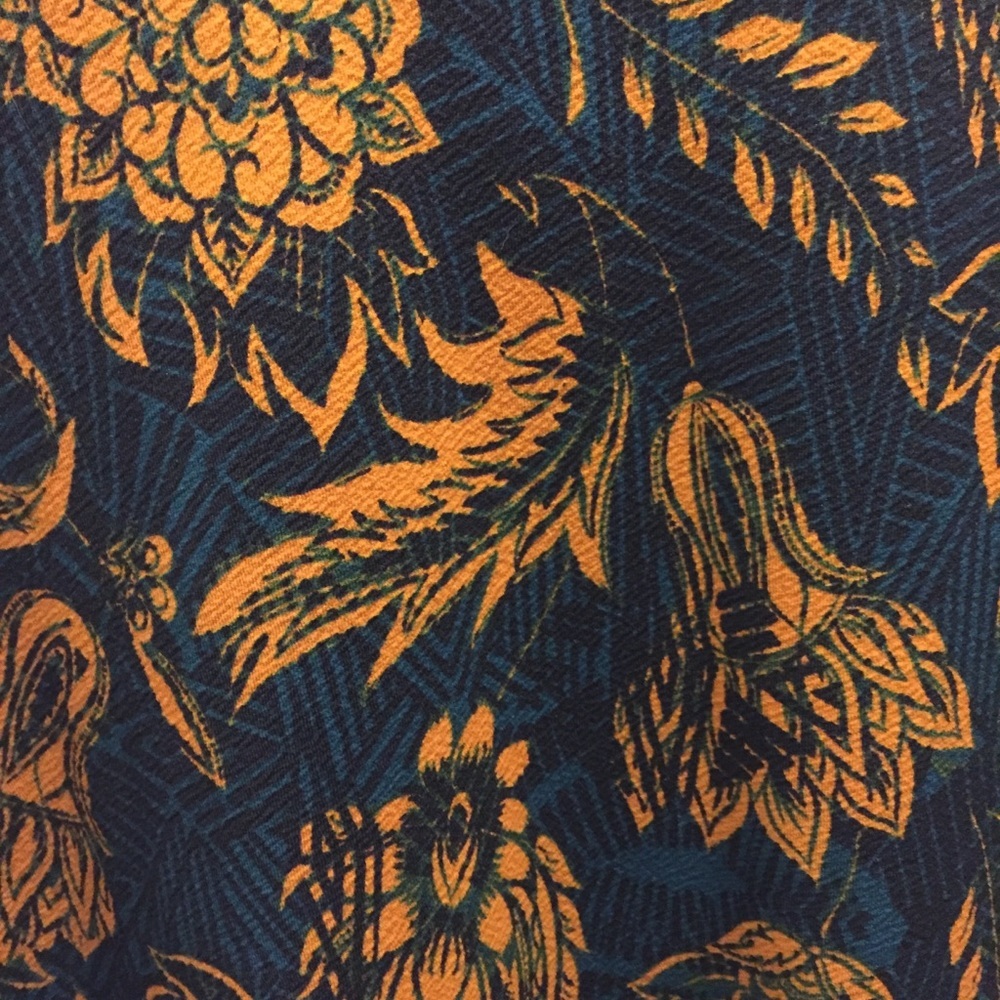NWT Lularoe Azure A-Line Skirt Large gold blue paisley - Picture 2 of 5